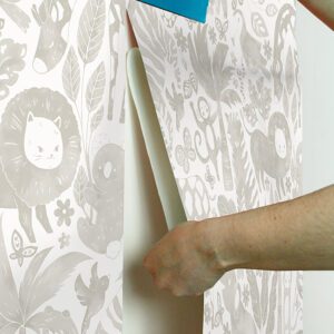 Sweet Safari Taupe Peel and Stick Wallpaper