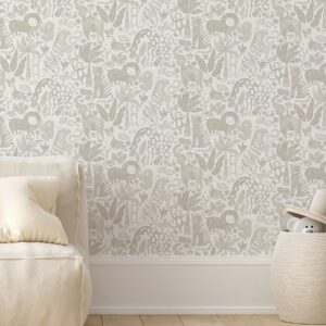 Sweet Safari Taupe Peel and Stick Wallpaper