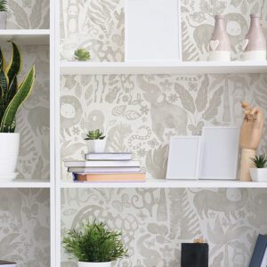 Sweet Safari Taupe Peel and Stick Wallpaper