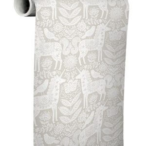 Unicorn Stamp Taupe Peel and Stick Wallpaper