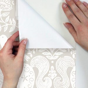 0066772 unicorn stamp taupe peel and stick wallpaper.jpeg