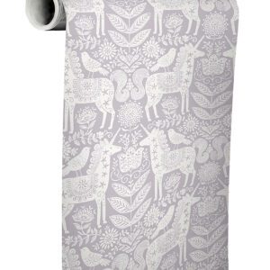 Unicorn Stamp Purple Peel and Stick Wallpaper