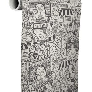 Oui Paris Charcoal Peel and Stick Wallpaper