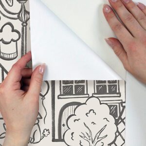 Oui Paris Charcoal Peel and Stick Wallpaper