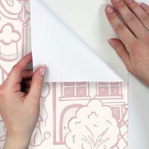 Oui Paris Pink Peel and Stick Wallpaper