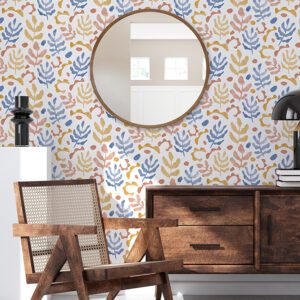 Blue & Orange Mira Peel and Stick Wallpaper