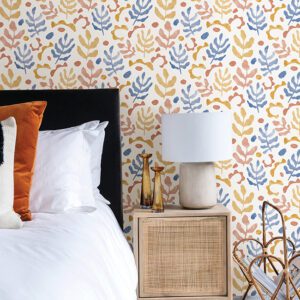 Blue & Orange Mira Peel and Stick Wallpaper