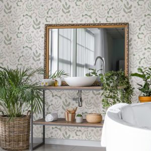 Neutral Green Mira Peel and Stick Wallpaper