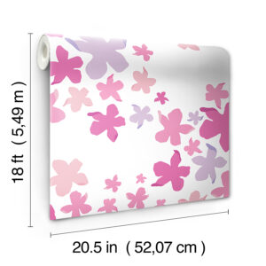 Lele Lillies Pink Peel and Stick Wallpaper