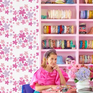 Lele Lillies Pink Peel and Stick Wallpaper