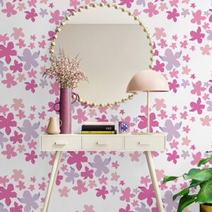 Lele Lillies Pink Peel and Stick Wallpaper