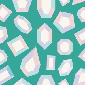 Lele Gems Teal Peel and Stick Wallpaper