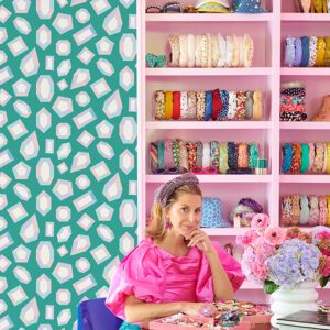 Lele Gems Teal Peel and Stick Wallpaper