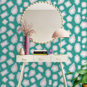 Lele Gems Teal Peel and Stick Wallpaper