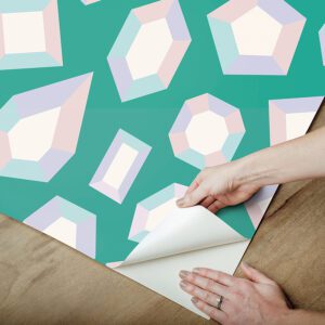 Lele Gems Teal Peel and Stick Wallpaper