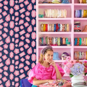 Lele Gems Navy Peel and Stick Wallpaper