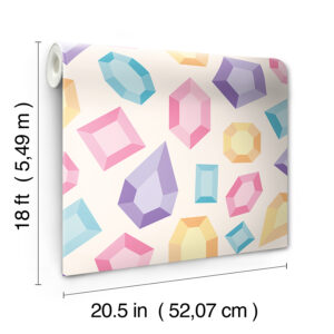 LeLe Gems Ivory Peel and Stick Wallpaper