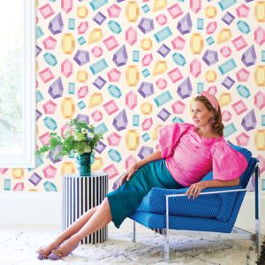 LeLe Gems Ivory Peel and Stick Wallpaper