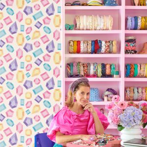 LeLe Gems Ivory Peel and Stick Wallpaper