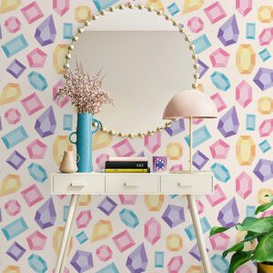 LeLe Gems Ivory Peel and Stick Wallpaper