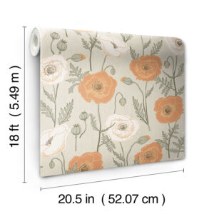 Spice Poppy Field Peel and Stick Wallpaper