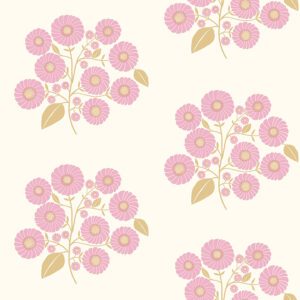 Lilac Sienna StrawFlower Peel and Stick Wallpaper