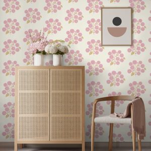 Lilac Sienna StrawFlower Peel and Stick Wallpaper