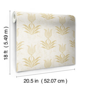 Mustard Parrot Tulip Peel and Stick Wallpaper