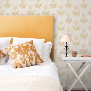 Mustard Parrot Tulip Peel and Stick Wallpaper