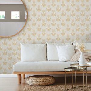 Mustard Parrot Tulip Peel and Stick Wallpaper