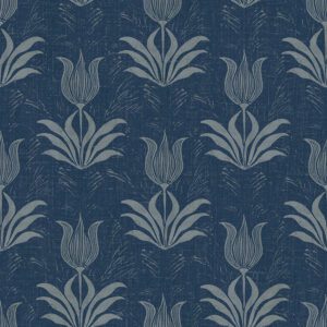 Navy Parrot Tulip Peel and Stick Wallpaper