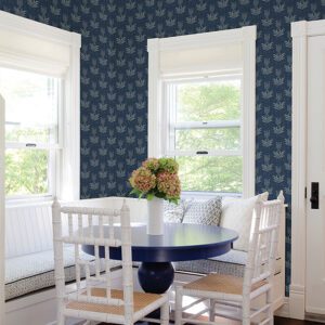 Navy Parrot Tulip Peel and Stick Wallpaper