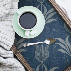 Navy Parrot Tulip Peel and Stick Wallpaper