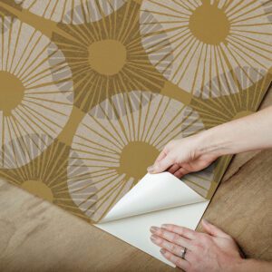 Mustard Superbloom Peel and Stick Wallpaper