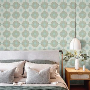 Aqua Chocolate Superbloom Peel and Stick Wallpaper