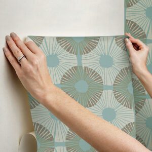 Aqua Chocolate Superbloom Peel and Stick Wallpaper