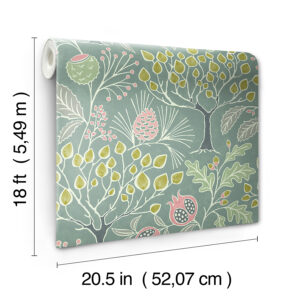 Green Groovy Garden Peel and Stick Wallpaper