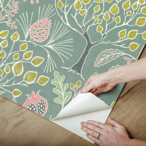 Green Groovy Garden Peel and Stick Wallpaper