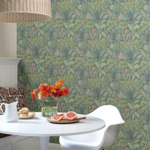 Green Groovy Garden Peel and Stick Wallpaper