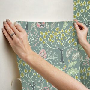 Green Groovy Garden Peel and Stick Wallpaper
