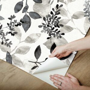 Black Breezy Peel and Stick Wallpaper