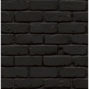 Black Amsterdam Brick Peel and Stick Wallpaper