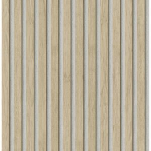 Natural Slat Wood Peel and Stick Wallpaper