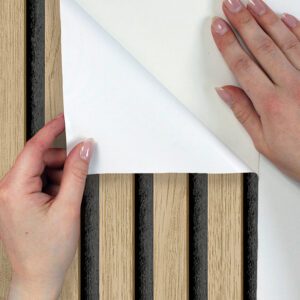 Oak Slat Wood Peel and Stick Wallpaper
