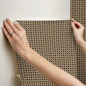 Honey Rattan Caning Peel and Stick Wallpaper