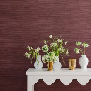 Aubergine Classic Faux Grasscloth Peel and Stick Wallpaper