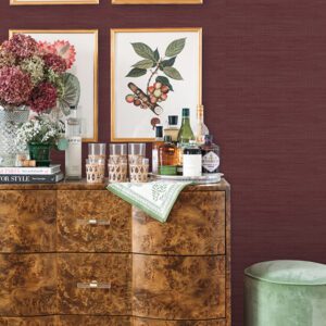 Aubergine Classic Faux Grasscloth Peel and Stick Wallpaper