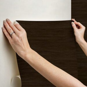 Chocolate Classic Faux Grasscloth Peel and Stick Wallpaper