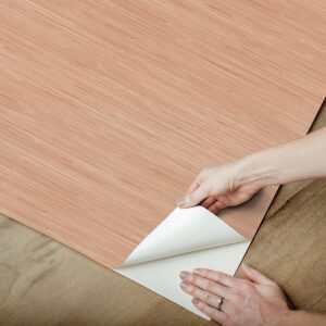 Apricot Classic Faux Grasscloth Peel and Stick Wallpaper