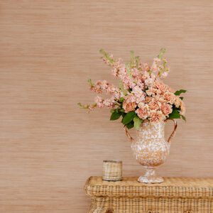 Apricot Classic Faux Grasscloth Peel and Stick Wallpaper